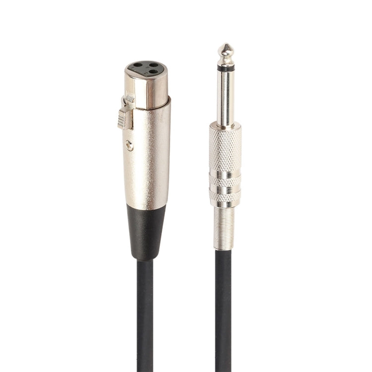 Dây cáp micro 10m XLR 3 chân cái sang 1/4 inch (6.35mm) mono có chống nhiễu, dài 10m