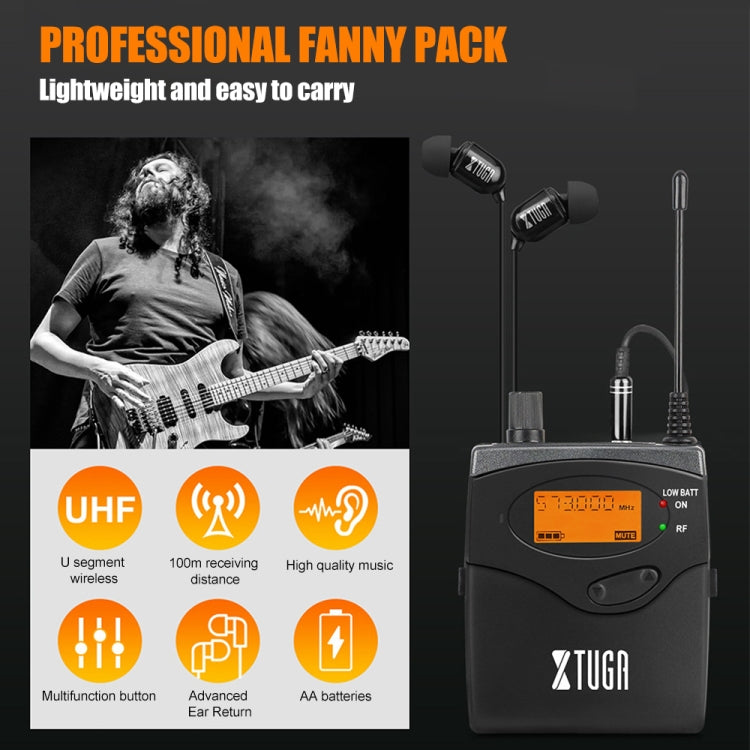 Hệ thống giám sát tai nghe không dây UHF sân khấu XTUGA RW2080, Bộ thu BodyPack đơn RW2080