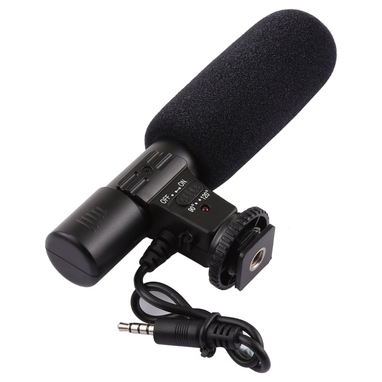 MIC-02 Microphone stereo âm thanh rõ ràng tần số 30-18000Hz cho điện thoại thông minh, Dài cáp: 28cm