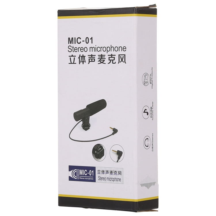 MIC-02 Microphone stereo âm thanh rõ ràng tần số 30-18000Hz cho điện thoại thông minh, Dài cáp: 28cm