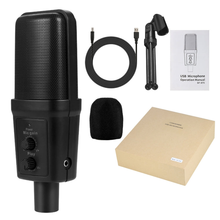 Yanmai SF-970 Microphone thu âm tụ điện chuyên nghiệp kèm giá đỡ tripod & cáp USB, Dài cáp: 1.8m