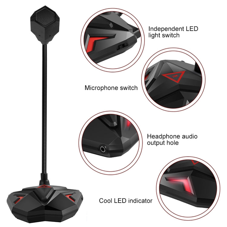 Microphone chơi game cảm ứng G55 có đèn báo LED
