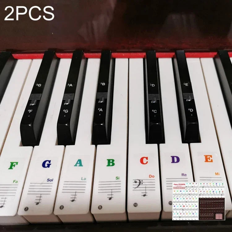 2 Miếng Dán Trong Suốt Thang Âm Nhạc Cho Bàn Phím Piano Điện Tử 88 / 61 / 54 / 49 Phím, 2 Miếng Dán Thang Âm Nhạc Trong Suốt