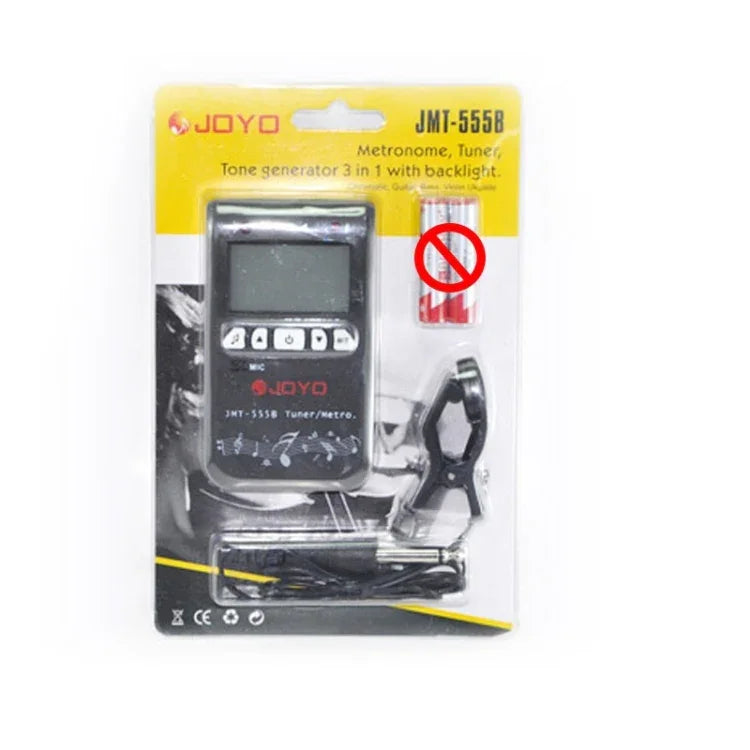 Bộ đếm nhịp tuner chromatic kỹ thuật số LCD có đèn nền JOYO JMT-555B với bộ tạo âm 3 trong 1 cho guitar, violin, ukulele, JMT-555B