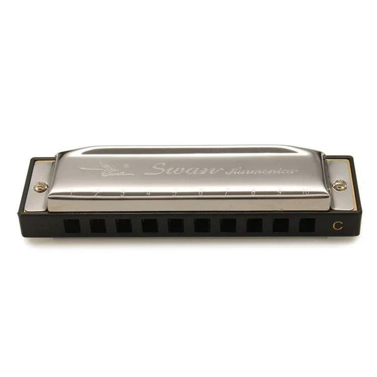 Swan SW1020-7 Kèn harmonica 10 lỗ đi-a-tô-ních cho người lớn, học sinh, trẻ em mới bắt đầu, SW1020-7 Kèn harmonica đa âm 10 lỗ