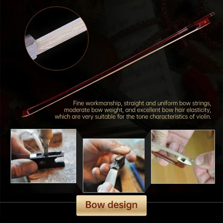 Đàn vi-ô-lông acoustic kích thước đầy đủ 4/4 làm thủ công bằng gỗ nguyên khối, Violin