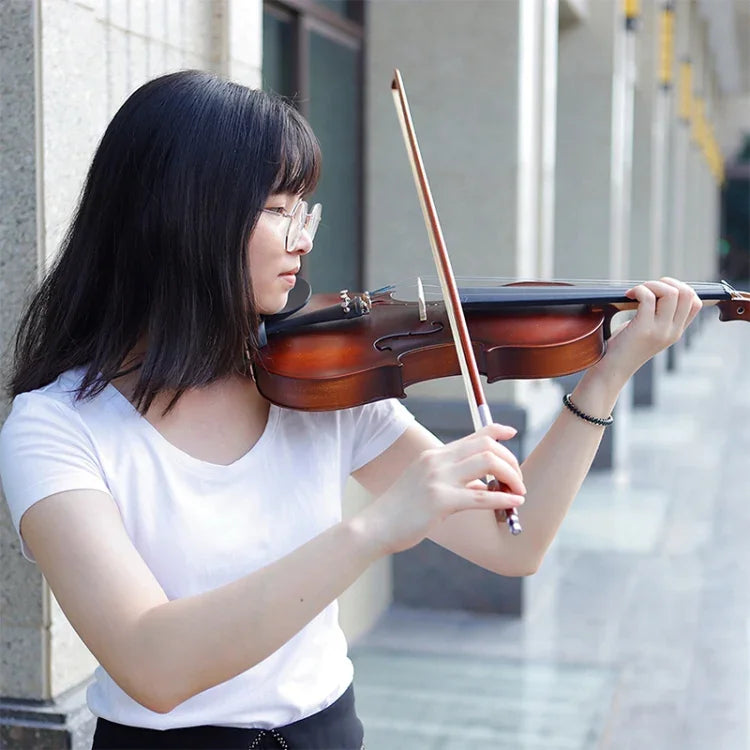 Đàn vi-ô-lông acoustic kích thước đầy đủ 4/4 làm thủ công bằng gỗ nguyên khối, Violin