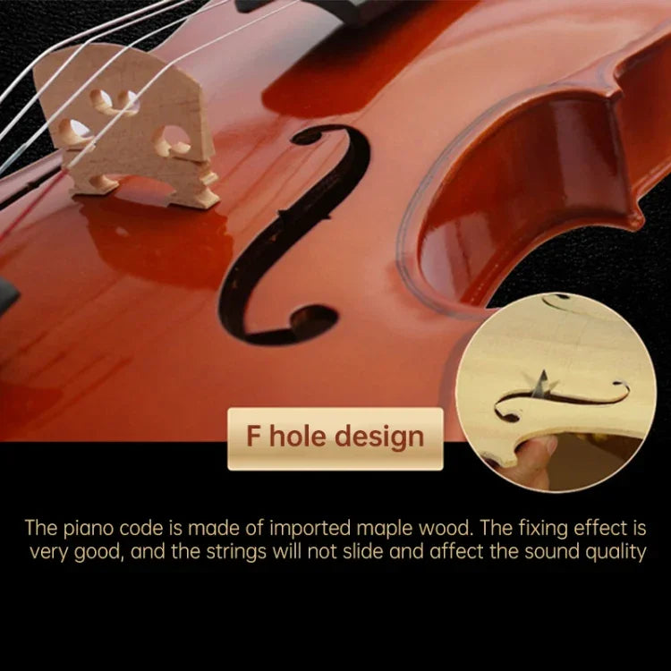 Đàn vi-ô-lông acoustic kích thước đầy đủ 4/4 làm thủ công bằng gỗ nguyên khối, Violin