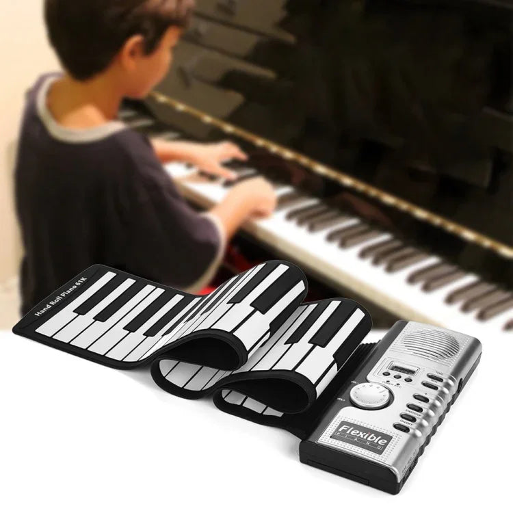 Đàn piano mềm điện tử cuộn dẻo 61 phím có loa, 61 phím