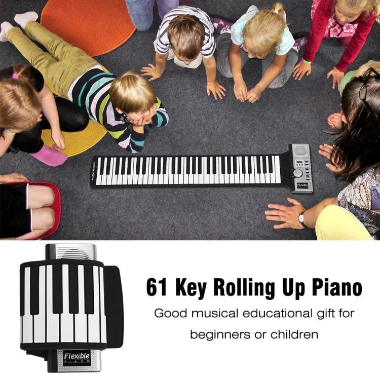 Đàn piano mềm điện tử cuộn dẻo 61 phím có loa, 61 phím