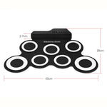 Trống điện tử USB cuộn tay bằng silicone di động, Trống điện tử USB (Đen), Trống điện tử (Xanh lá)