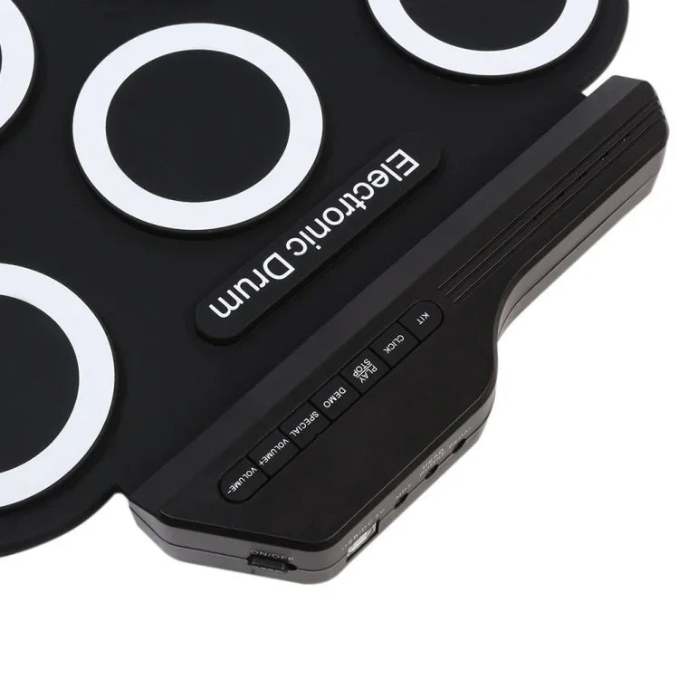Trống điện tử USB cuộn tay bằng silicone di động, Trống điện tử USB (Đen), Trống điện tử (Xanh lá)