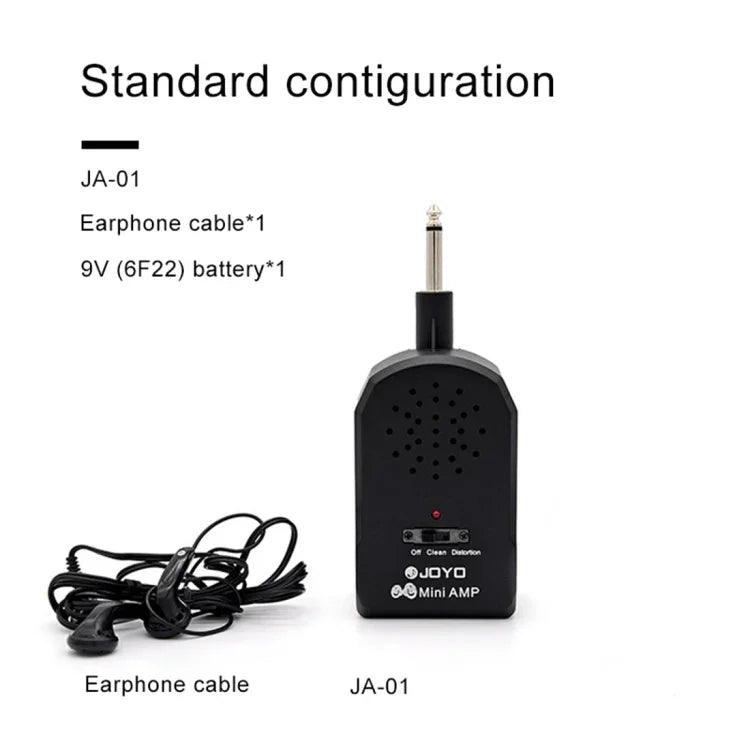 Ampli guitar mini công suất lớn JOYO JA-01 2W với loa bass điện tử và hiệu ứng méo tiếng, Hỗ trợ MP3 / Tai nghe, JA-01