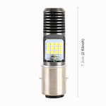 BA20D DC12V / 7.4W Motorcycle LED Headlight with 24LEDs SMD-3030 Lamp Beads, BA20D Style 2 (White Light), BA20D Style 2 (Yellow + White)