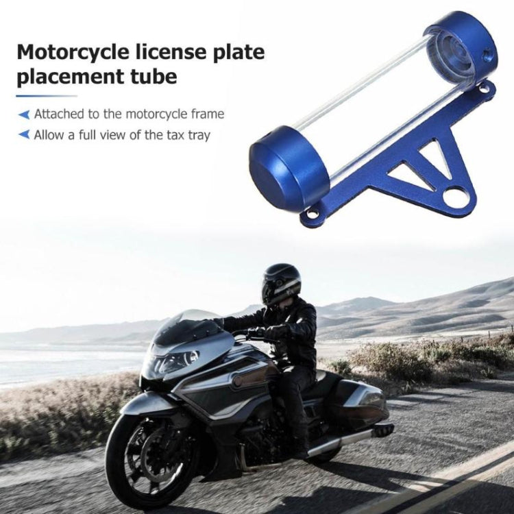 MP1001 Motorcycle Paper Car License Plate Placement Tube Waterproof Motorcycle Tax Tube Cylindrical Disc Paper Holder Air Vehicle License Plate Frame for Motorcycles, MP1001(White), MP1001(Black), MP1001(Blue), MP1001(Red)