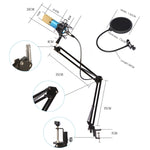Bộ micro kim loại cao cấp BM-800 chuyên dùng cho hát K-Song mạng, Bộ BM800 Đen, Bộ BM800 Hồng, Bộ BM800 Xanh, Bộ BM800 Trắng