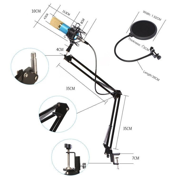 Bộ micro kim loại cao cấp BM-800 chuyên dùng cho hát K-Song mạng, Bộ BM800 Đen, Bộ BM800 Hồng, Bộ BM800 Xanh, Bộ BM800 Trắng