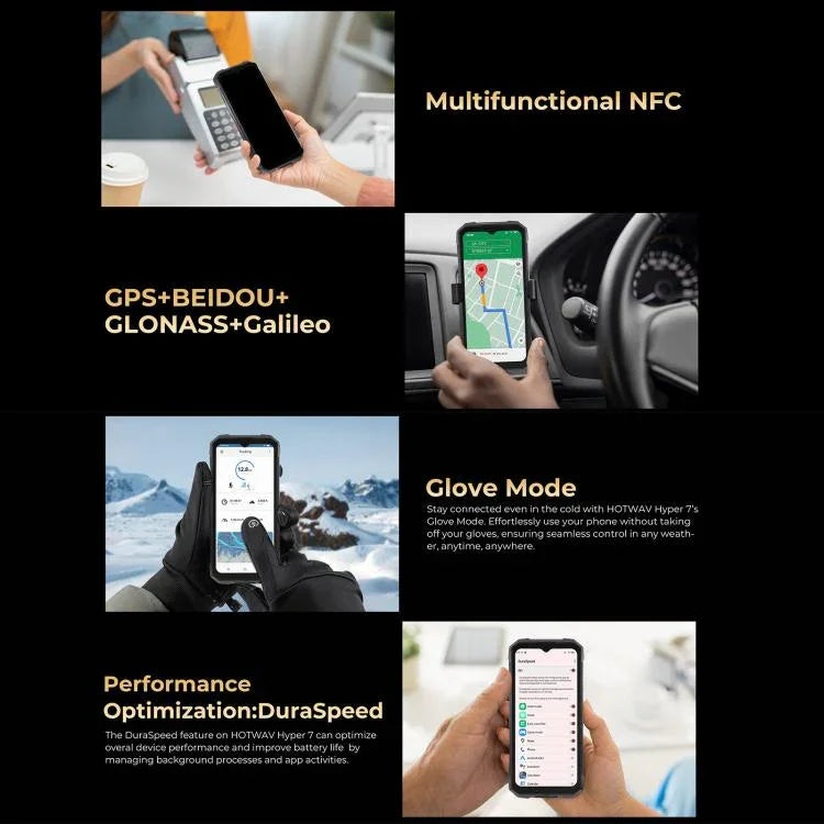 HOTWAV Hyper 7 Điện thoại bền, 8GB+256GB, 10800mAh, 6.6 inch Android 14 MediaTek Dimensity 7050 5G, Mạng: 5G, OTG, NFC