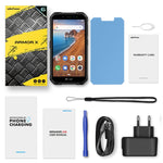 Chống nước IP68/IP69K, chống bụi, chống sốc, nhận diện khuôn mặt, pin 4000mAh, màn hình 5.0 inch Android 9.0 MTK6580A/W Quad Core lên đến 1.3GHz, Mạng: 3G, Armor X6 2GB+16GB