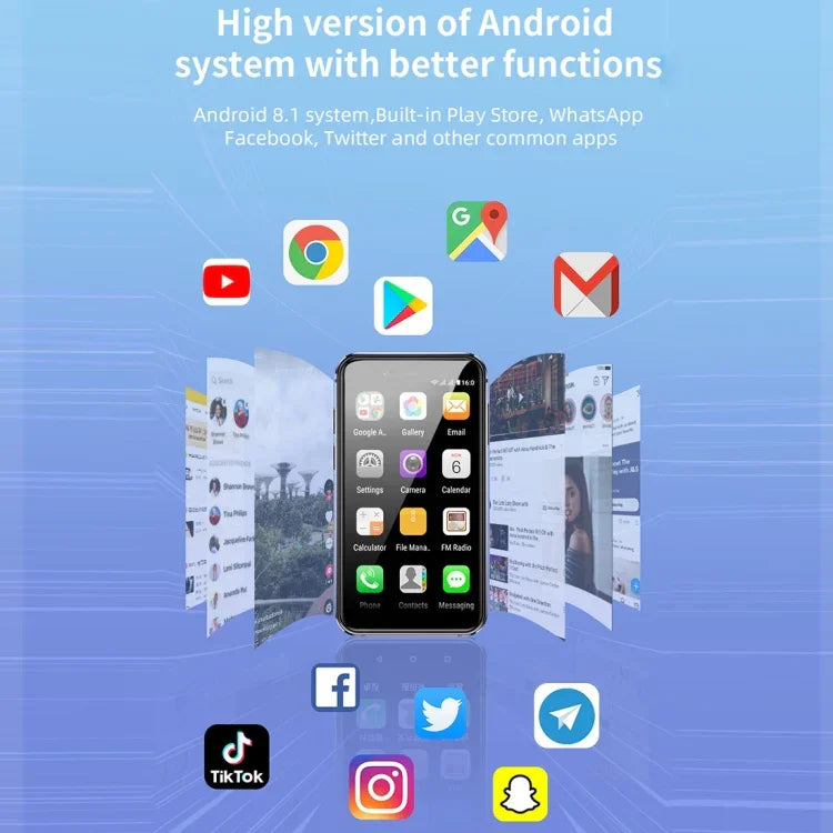Điện thoại Android 8.1 MTK6580 Quad Core 1.3GHz màn hình 3.0 inch, mạng 3G, 2 SIM, phiên bản toàn cầu có Google Play