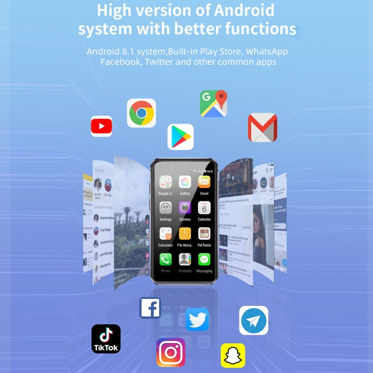 Điện thoại Android 8.1 MTK6580 Quad Core 1.3GHz màn hình 3.0 inch, mạng 3G, 2 SIM, phiên bản toàn cầu có Google Play