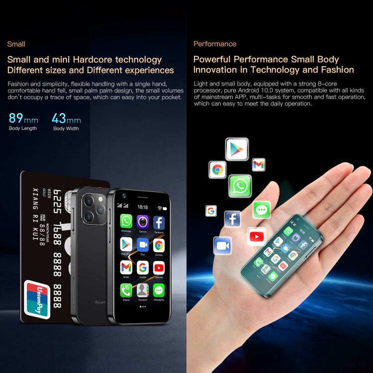 Điện thoại Android 10.0 MTK6750 Octa Core màn hình 3.0 inch, Bluetooth, WiFi, OTG, mạng 4G, 2 SIM, hỗ trợ Google Play, 2GB+16GB