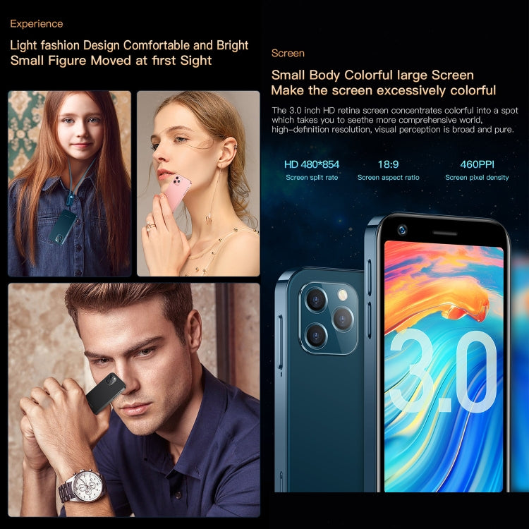Điện thoại Android 10.0 MTK6750 Octa Core màn hình 3.0 inch, Bluetooth, WiFi, OTG, mạng 4G, 2 SIM, hỗ trợ Google Play, 2GB+16GB