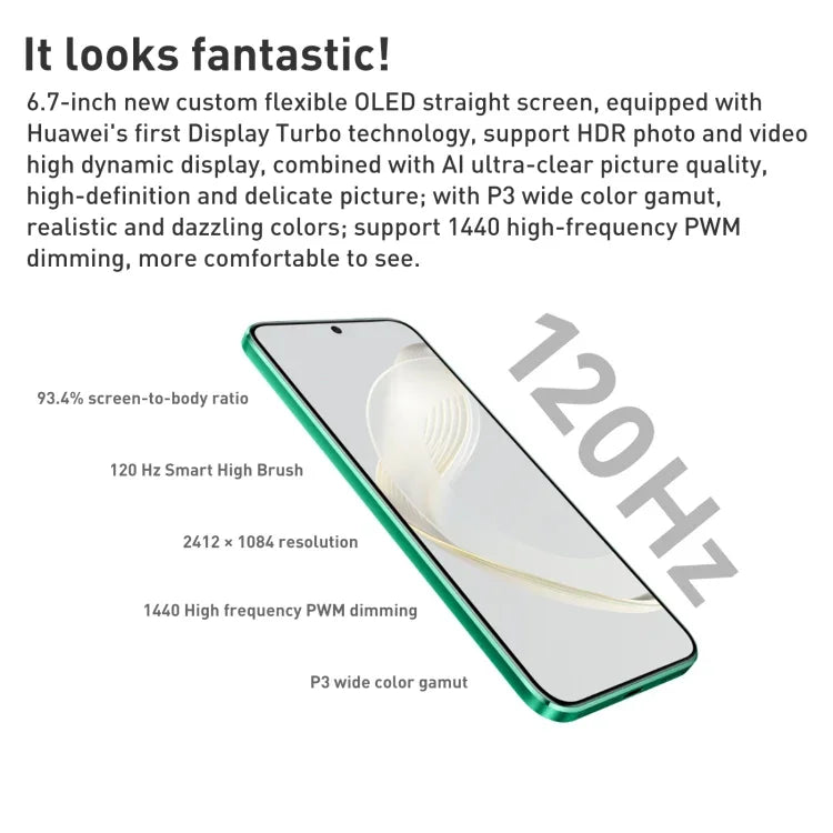 Hai camera sau, nhận diện vân tay trên màn hình, màn hình 6,7 inch HarmonyOS Qualcomm Snapdragon 778G 4G tám nhân lên đến 2,4GHz, Mạng: 4G, OTG, NFC, không hỗ trợ Google Play, nova 11 256GB