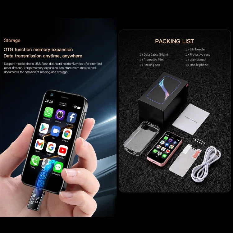 SOYES XS12 Pro, 4GB+64GB, màn hình 3.0 inch, Android 10.0, MTK6750 Octa Core, Bluetooth, WiFi, FM, OTG, Mạng: 4G, Dual SIM, Hỗ trợ Google Play, 4GB+64GB