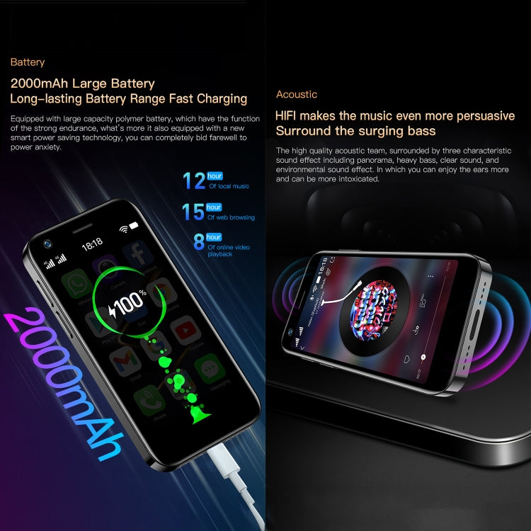 SOYES XS12 Pro, 4GB+64GB, màn hình 3.0 inch, Android 10.0, MTK6750 Octa Core, Bluetooth, WiFi, FM, OTG, Mạng: 4G, Dual SIM, Hỗ trợ Google Play, 4GB+64GB