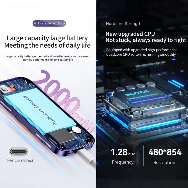Nhận diện khuôn mặt, màn hình 3.0 inch Android 9.0 MTK6739CW Quad Core lên đến 1.28GHz, OTG, Mạng: 4G, Dual SIM, Hỗ trợ Google Play, 3GB+32GB