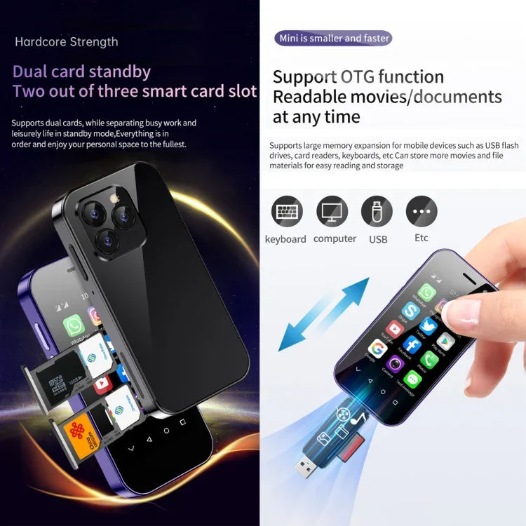 Nhận diện khuôn mặt, màn hình 3.0 inch Android 9.0 MTK6739CW Quad Core lên đến 1.28GHz, OTG, Mạng: 4G, Dual SIM, Hỗ trợ Google Play, 3GB+32GB