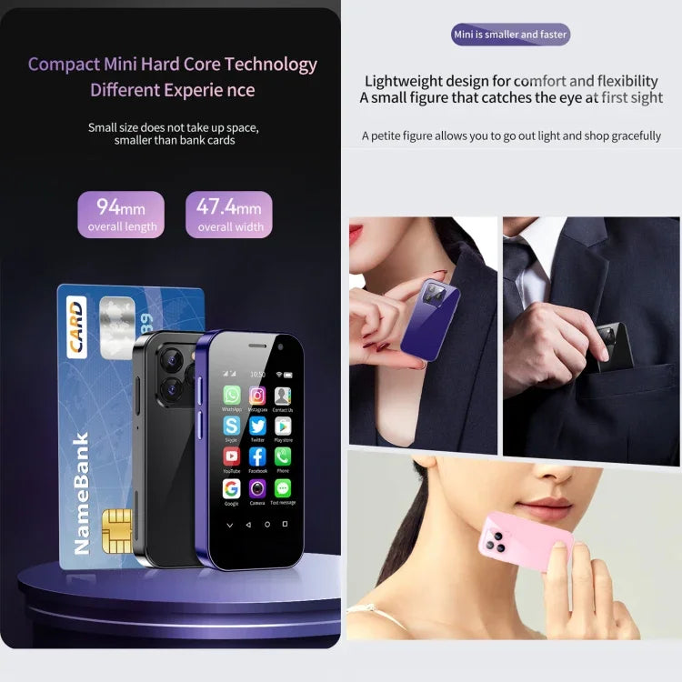 Nhận diện khuôn mặt, màn hình 3.0 inch Android 9.0 MTK6739CW Quad Core lên đến 1.28GHz, OTG, Mạng: 4G, Dual SIM, Hỗ trợ Google Play, 3GB+64GB