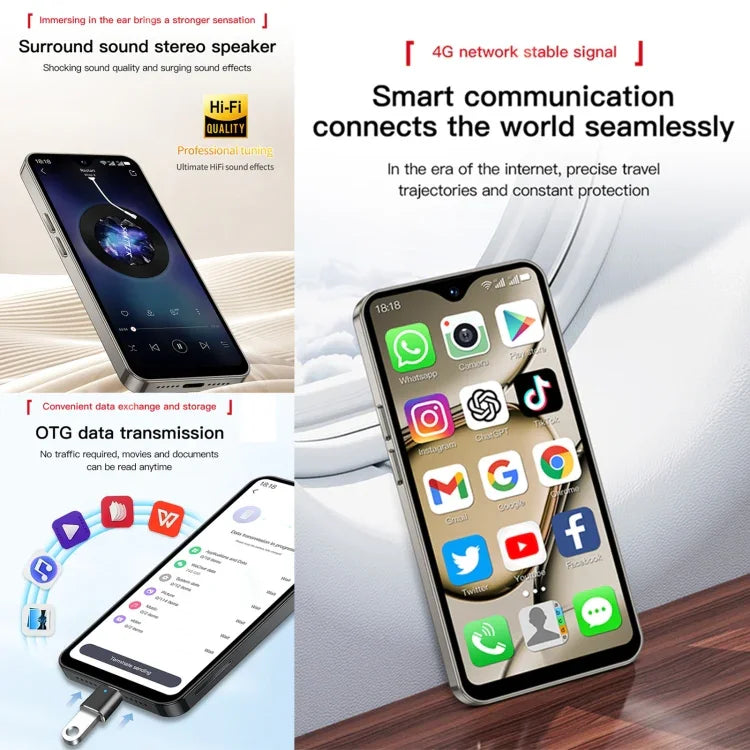 SOYES XS18 Pro Max, 2GB+16GB, Face ID, 4.3 inch Android 8.1 MTK6737A Quad Core, Mạng: 4G, OTG, 2 SIM, XS18 Pro Max