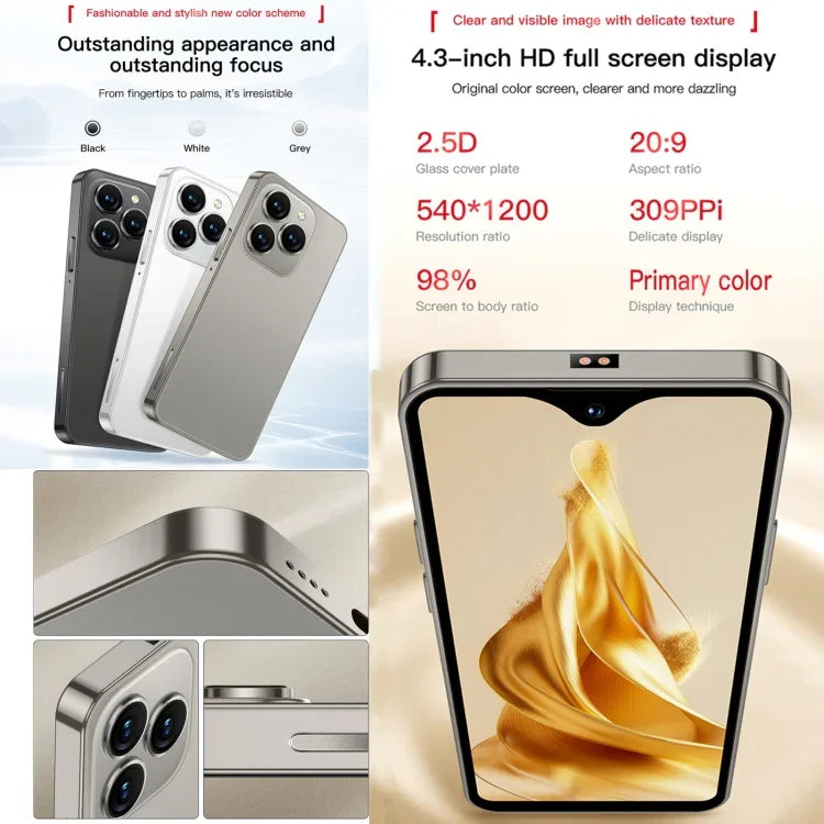 SOYES XS18 Pro Max, 2GB+16GB, Face ID, 4.3 inch Android 8.1 MTK6737A Quad Core, Mạng: 4G, OTG, 2 SIM, XS18 Pro Max
