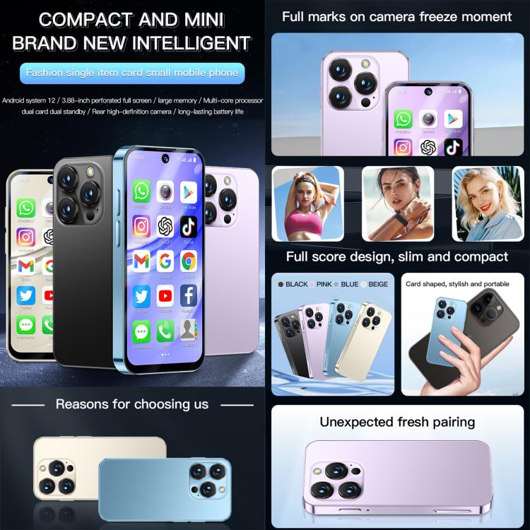 SOYES XS19 Pro, 4GB+64GB, màn hình 3.8 inch Android 12.0 MTK6762 Quad Core, Mạng: 4G, Dual SIM, GPS, OTG, hỗ trợ Google Play Store, 4GB+64GB