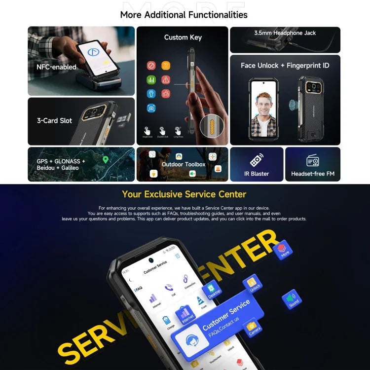 Điện thoại bền Ulefone Armor 27, 12GB+256GB, tầm nhìn ban đêm, pin 10600mAh, màn hình 6.78 inch Android 14 MediaTek Helio G99 Octa Core, Mạng: 4G, NFC, OTG, Armor 27