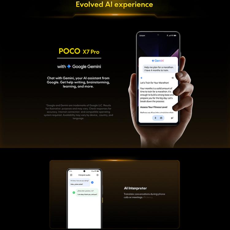 Xiaomi POCO X7 Pro 5G Toàn cầu, 12GB+512GB, Cảm biến vân tay trong màn hình, Màn hình 6.67 inch Xiaomi HyperOS 2 MediaTek Dimensity 8400-Ultra Octa Core, NFC, Mạng: 5G, 12GB+512GB