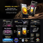 Ulefone Armor 30 Pro Điện thoại bền, 16GB+512GB, Tầm nhìn ban đêm, Màn hình kép 6.95 inch + 3.4 inch Android 14 MediaTek Dimensity 7300X Octa Core, Mạng: 5G, OTG, NFC, Armor 30 Pro