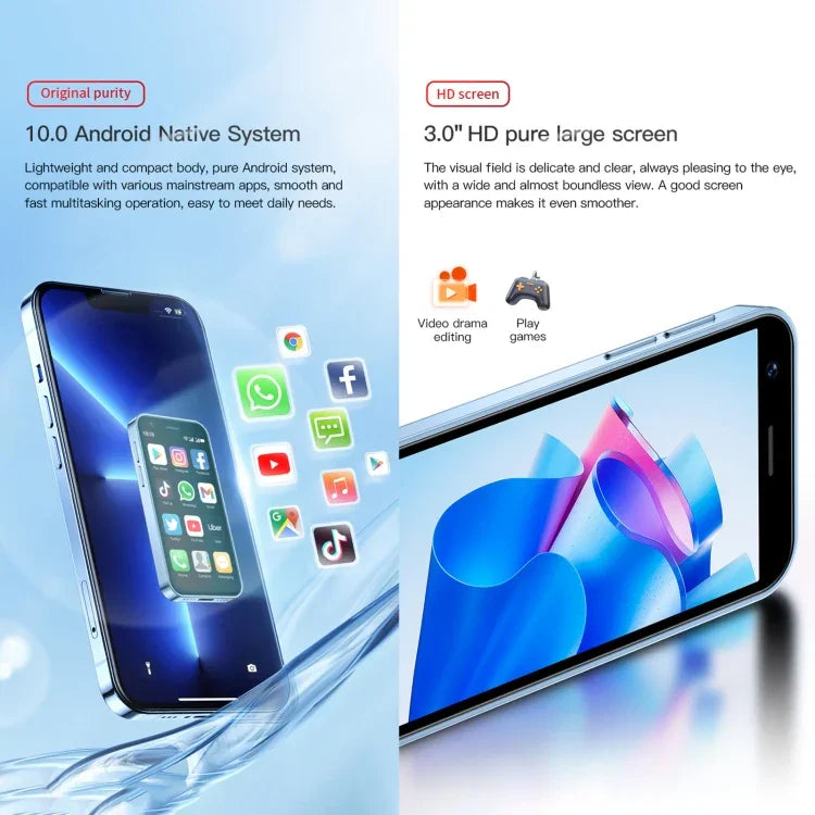 SOYES XS16, 2GB+16GB, 3.0 inch Android 10.0 MTK6737 Quad Core, Bluetooth, WiFi, Mạng: 4G, 2 SIM, Hỗ trợ Google Play Store, 2GB+16GB