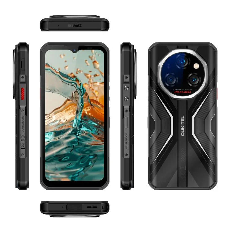 Điện thoại bền bỉ Oukitel WP55 5G, 12GB+256GB, Camera 108MP, Cảm biến vân tay, Màn hình 6.6 inch MediaTek Dimensity 7025 Octa Core, NFC, OTG, Mạng: 5G, WP55