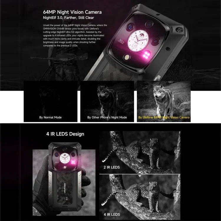 Điện thoại bền bỉ Ulefone Armor 28 Pro, 16GB+512GB, Tầm nhìn ban đêm, Pin 10600mAh, Màn hình 6.67 inch + 1.04 inch Android 15 MediaTek Dimensity 7300 Octa Core, Mạng: 5G, NFC