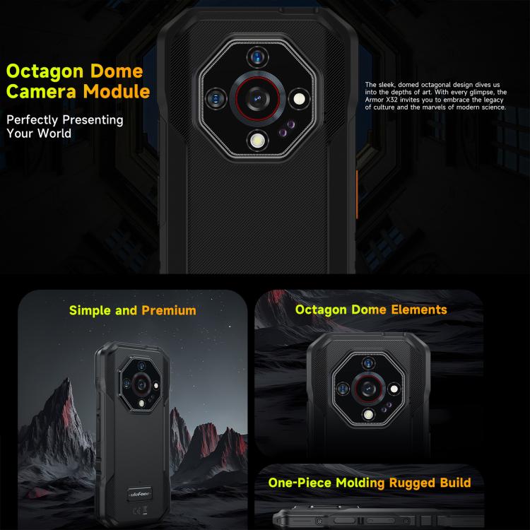 Điện thoại bền bỉ Ulefone Armor X32, 8GB+256GB, Tầm nhìn ban đêm, Màn hình 5.65 inch Android 14 MediaTek Helio G91 Octa Core, Mạng: 4G, NFC, OTG