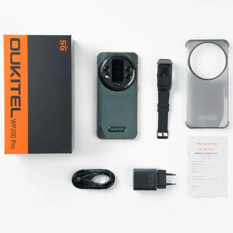 Điện thoại bền bỉ Oukitel WP200 Pro 5G, 24GB+1TB, Cảm biến vân tay trên màn hình, Màn hình 6.7 inch Android 15.0 MTK Dimensity 8200 Octa-Core, NFC, OTG, Mạng: 5G