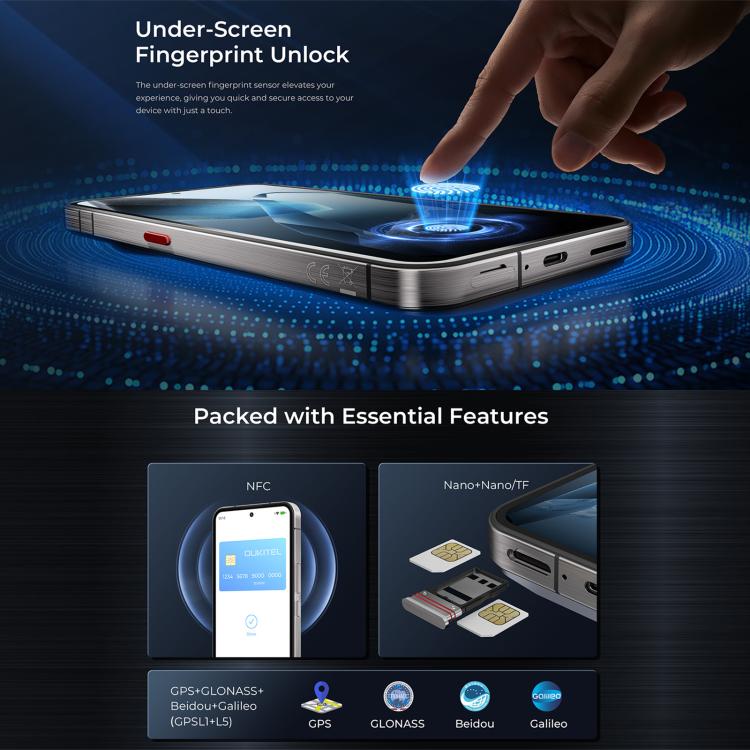 Điện thoại bền bỉ Oukitel WP200 Pro 5G, 24GB+1TB, Cảm biến vân tay trên màn hình, Màn hình 6.7 inch Android 15.0 MTK Dimensity 8200 Octa-Core, NFC, OTG, Mạng: 5G