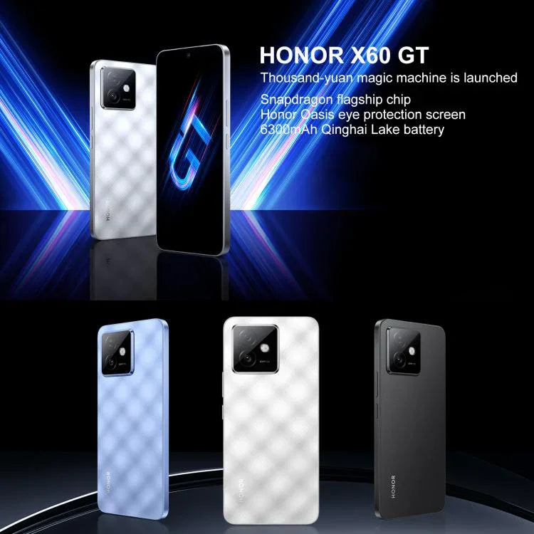 Honor X60 GT, 12GB+256GB, Cảm biến vân tay trong màn hình, Màn hình 6.7 inch MagicOS 9.0 Android 15.0 Snapdragon 8+ Gen 1 Octa Core, Mạng: 5G, OTG, NFC, 12GB+256GB