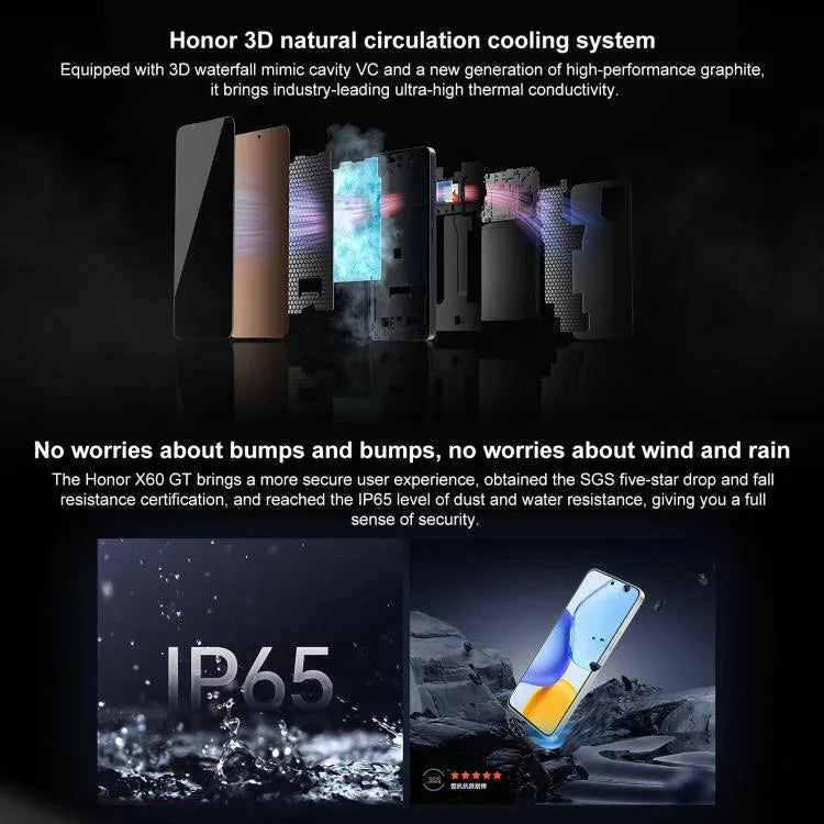 Honor X60 GT, 12GB+256GB, Cảm biến vân tay trong màn hình, Màn hình 6.7 inch MagicOS 9.0 Android 15.0 Snapdragon 8+ Gen 1 Octa Core, Mạng: 5G, OTG, NFC, 12GB+256GB