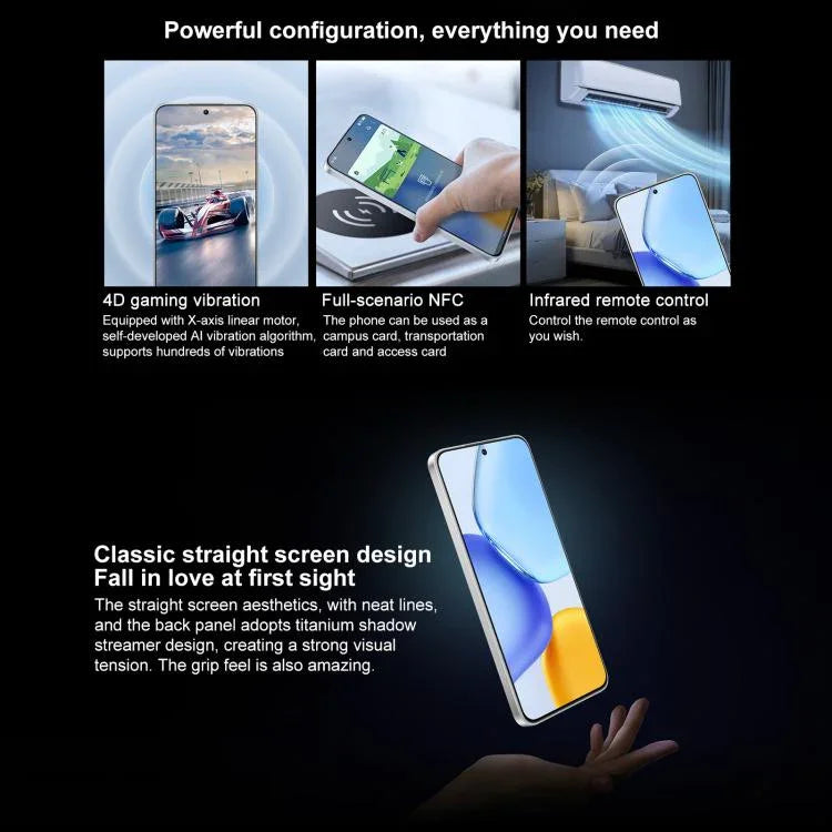 Honor X60 GT, 12GB+256GB, Cảm biến vân tay trong màn hình, Màn hình 6.7 inch MagicOS 9.0 Android 15.0 Snapdragon 8+ Gen 1 Octa Core, Mạng: 5G, OTG, NFC, 12GB+256GB