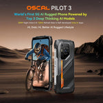 Điện thoại bền Blackview Oscal Pilot 3 5G, 12GB+256GB, Camera nhìn ban đêm, 6.56 inch Android 15 MediaTek Dimensity 6300 Octa Core, Mạng: 5G, OTG, NFC
