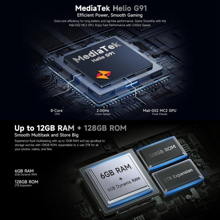 Điện thoại bền Ulefone Armor X16, 6GB+128GB, Nhìn ban đêm, IP68/IP69K, 6.56 inch Android 15 MediaTek Helio G91 Octa Core, Mạng: 4G, NFC, OTG, Armor X16, 6GB+128GB